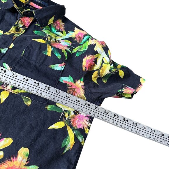Roark Scholar La Selva Shirt Mens Small Black Floral Tropical Button Up Hawaiian - Picture 8 of 10